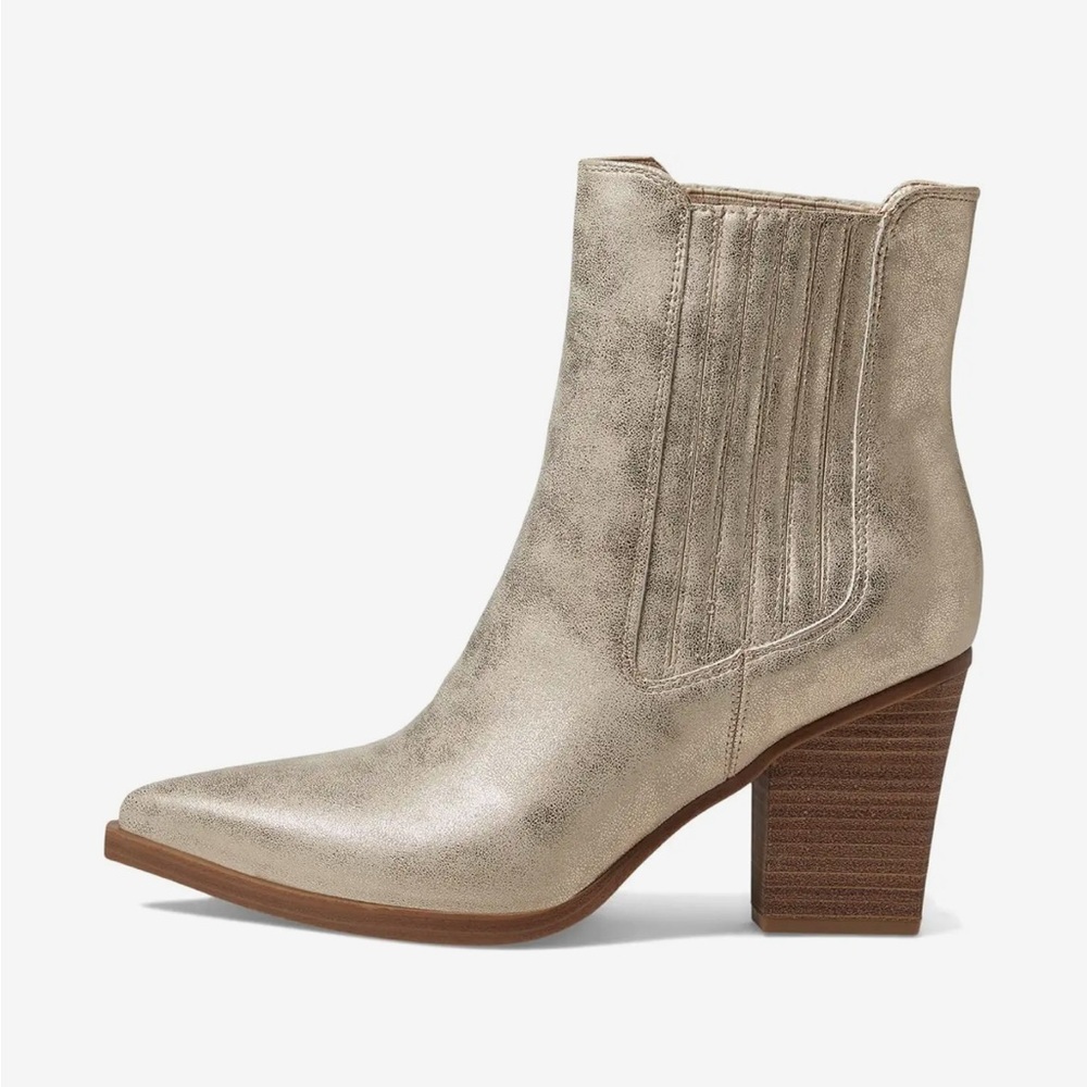 MIA Prairie Pointed Toe Chelsea Booties Gold Brown Size 8.5 - Picture 4 of 6